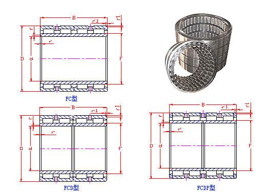 510150 four row cylindrical roller bearing for interference fit on the roll neck