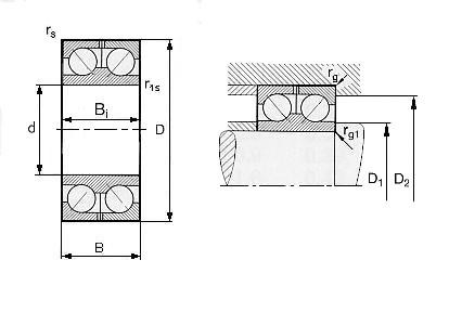 Angular contact ball bearings,double row 305180