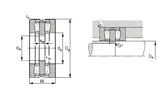 Taper roller thrust bearing for rolling mill bearings 353102